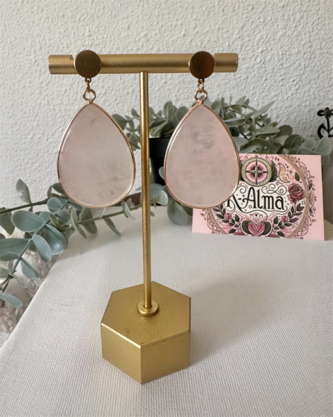 PENDIENTE ROCIO CUARZO ROSA